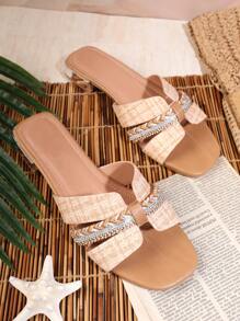 SHUZIA Women's Flat Solid Color Slippers Sandals