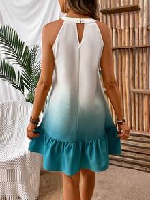 SHEIN LUNE Đầm cổ xòe ombre dành cho nữ - Nhiều màu - Xem 2