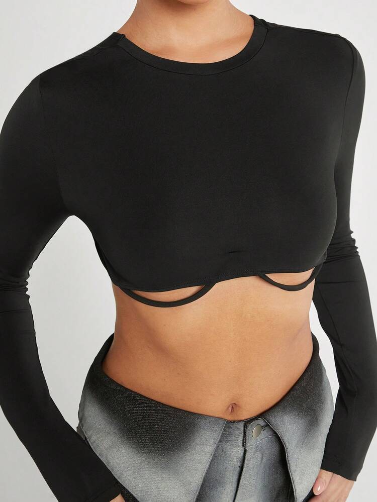 Binding Bust Crop Backless Top