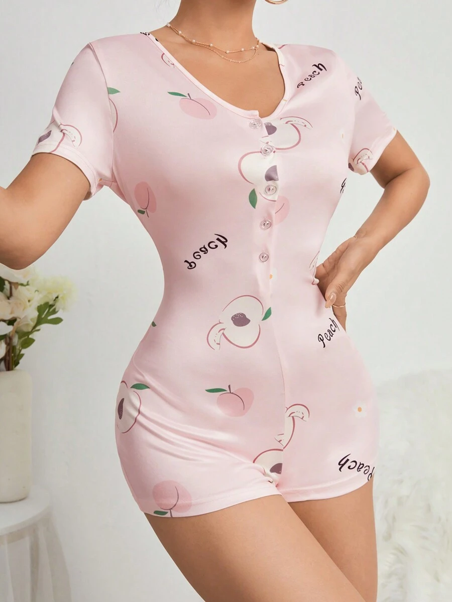 Đào Và In thư Áo liền quần pyjama - Nhiều màu - Xem 1