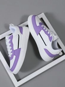 Của phụ nữ Lace-up Giải trí Giày thể thao , Nhẹ Đường phố Ván trượt Giày dép - Màu tím hoa cà - Xem 4