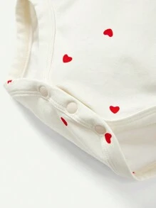 Cozy Pixies Baby Girls' Heart Patterned Long Sleeve Bodysuit With Ruffle Trim And Pants - Apricot - View 6