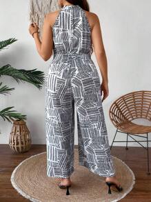 Celure Kích thước lớn Ngẫu nhiên In Áo liền quần - trắng - Xem 2