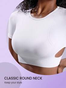 SHEIN Sport Studio Seamless High Elasticity Sports T-Shirt Gym Top