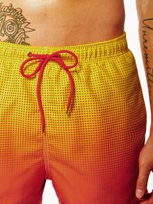 Manfinity Nam Biến đổi dần In vết tròn Polka Quần short đi biển - Nhiều màu - Xem 5