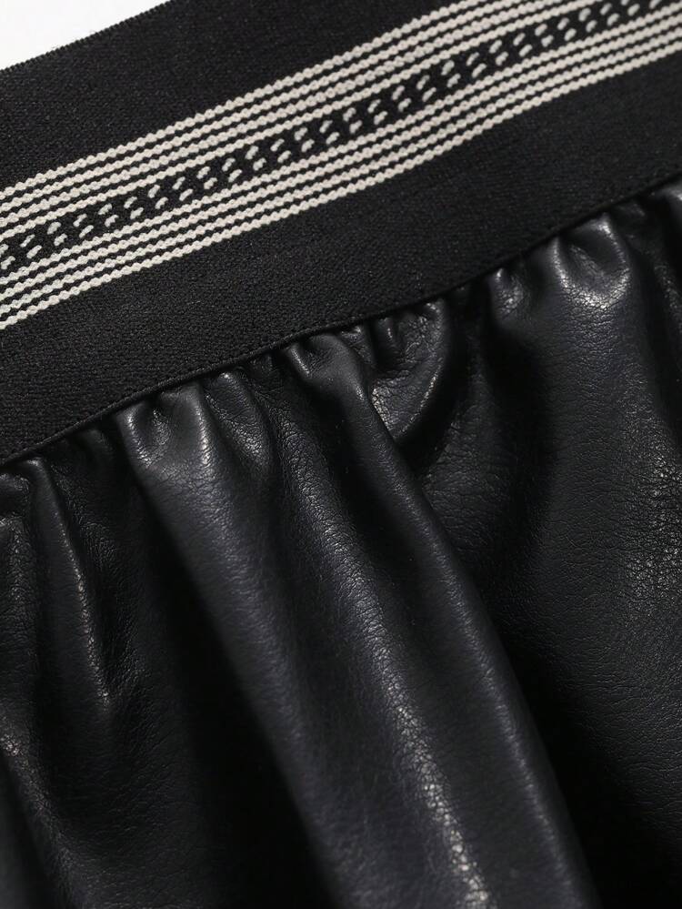 Women's Striped High Waist A-Line Umbrella Skirt Fall Skirts