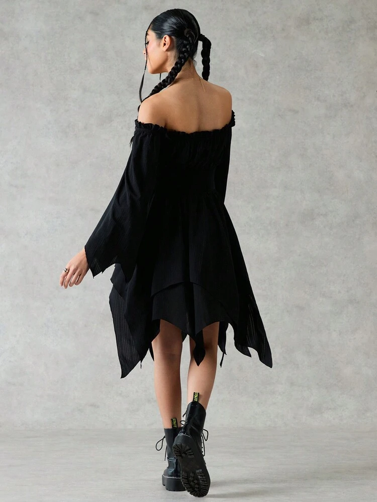 Club Outfits Black Long Sleeve Dress Halloween Dress