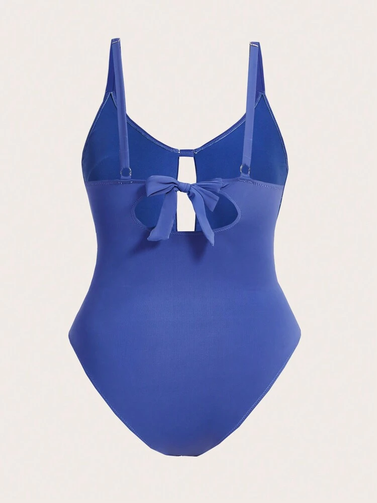 Plus Size Women's Hollow Out Cami One Piece Swimsuit Summer