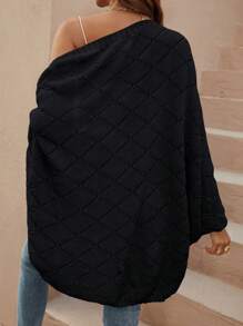 SHEIN LUNE Cardigan À Manches Chauve-souris Pour Femmes, Décontracté Avec Le Devant Ouvert