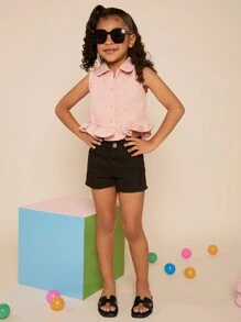 Mini mi Sandal đế bệt màu đen cho trẻ em - Cổ điển vượt thời gian - màu đen - Xem 4