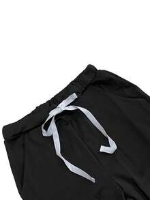 Leopard Print Sweatshirt & Sweatpants - Black - View 4