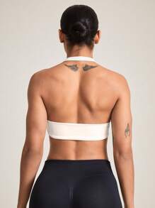 Easithlete Split Back Sports Tee Gym Topworkout Tank Top - White - View 2