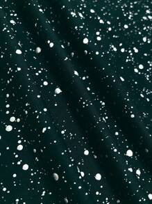 SHEIN Clasi Kích thước lớn Của phụ nữ Thon gọn Cái nĩa cao Sáng bóng Tay áo chuông Đầm - Màu xanh lá cây đậm - Xem 5