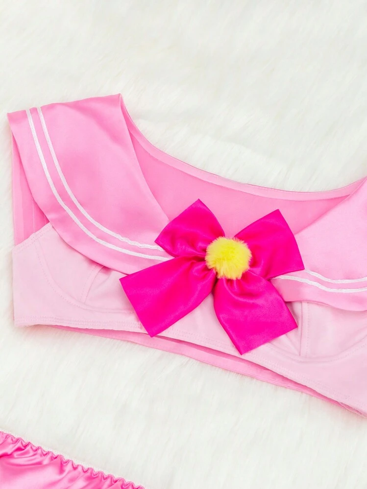 ROMWE Anime 5pack Big Bow Decor Lingerie Set | SHEIN USA