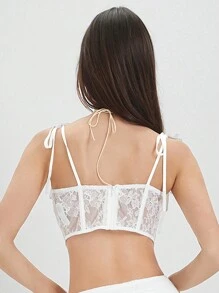Enchnt Summer Women's Romantic Cute Lace 3d Flower Spaghetti White Strap Camisole