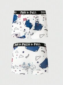 Men Digital Printed Boxer Briefs, 5pcs/Set - Multicolor - View 4