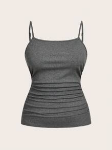 Flirla Kích thước lớn Độ co giãn Cao Sọc Ruffle Áo ba lỗ Bộ - Nhiều màu - Xem 4