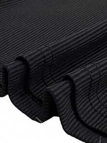 New Spring/Summer European And American Fashion Ribbed Tight Camisole And Shorts Sports Set Black Elegant - Black - View 4