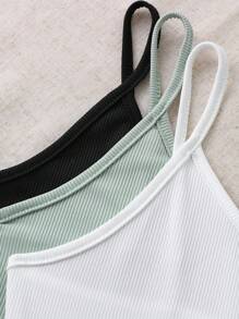 SHEIN Essnce 3入組女性純色背心連體衣 - 彩色 - 查看 6