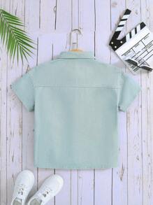 Tween Boy Letter Applique Denim Jacket