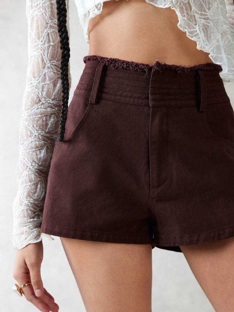 Solid Color Loose Fit Casual Shorts