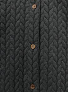 EMERY ROSE Plus Button Up Hooded Coat - Dark Grey - View 6