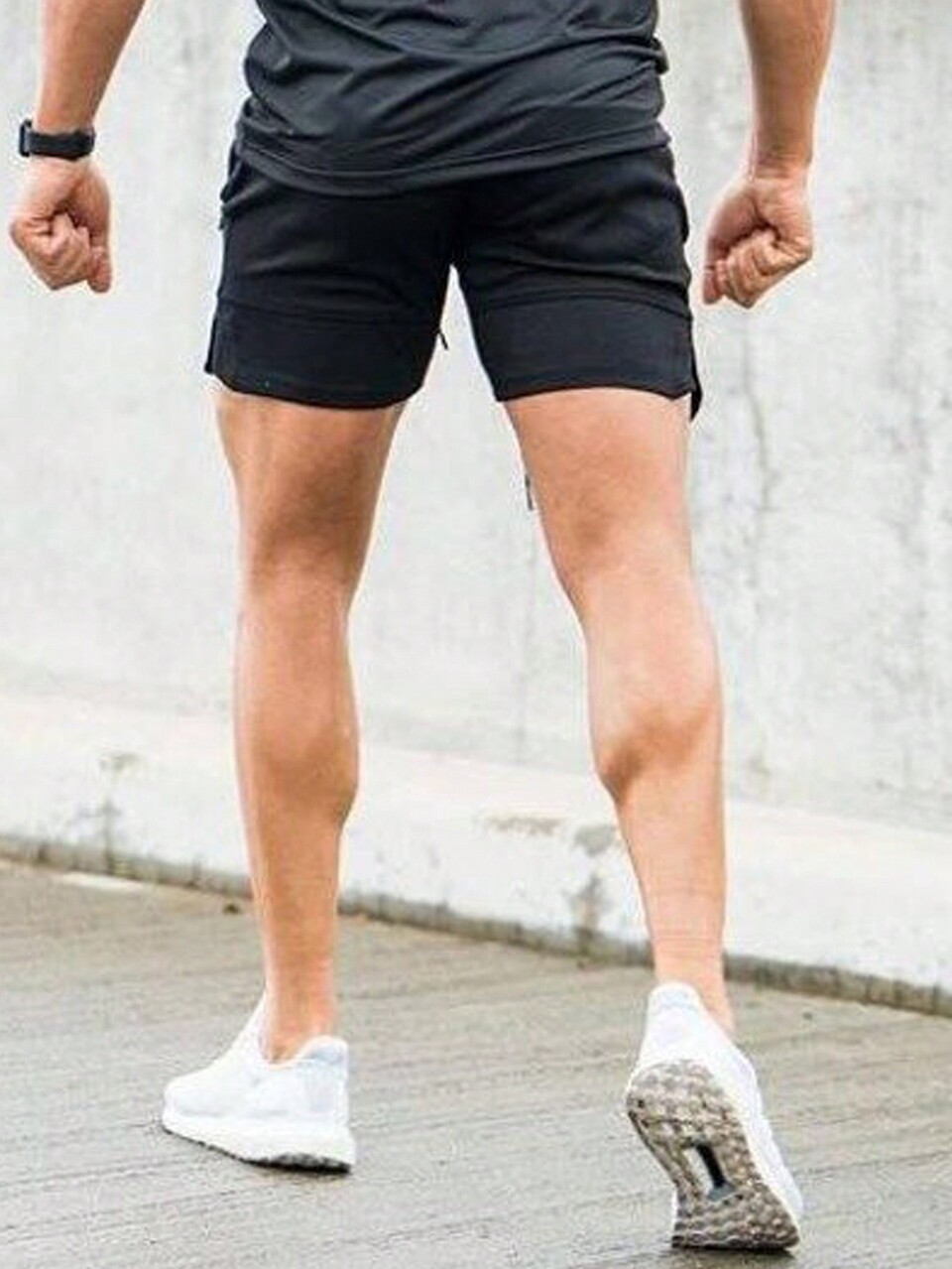 Men's Drawstring Waist Sports Shorts Jogger Shorts Sweat Pants Black Shorts