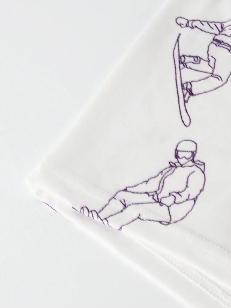 5pcs/Set Men's Character Skiing Pattern Printed Boxer Briefs