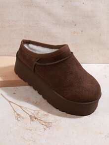 Mini mi Bestseller Zapatillas de plataforma con chocolate de réplica para niños - Super cómodas, cálidas, versátiles, valiosas y duraderas - Marrón - Ver 4