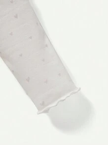 Cozy Pixies Baby Girl's Casual And Versatile Three-piece Knitted Soft Heart-shaped Printed Wavy Trousers Set - Multicolor - View 13