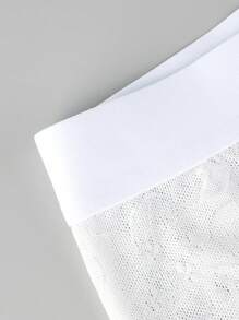 Men's Sexy Lace Patchwork Underwear - White - View 8