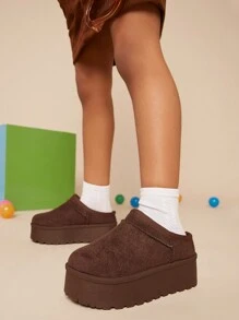 Mini mi Bestseller Zapatillas de plataforma con chocolate de réplica para niños - Super cómodas, cálidas, versátiles, valiosas y duraderas - Marrón - Ver 3