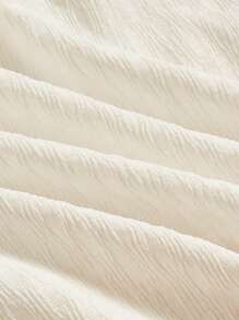 ROMWE Kawaii Ladies' Bow Tie Detail Slit Design Top With Ribbon, School - Apricot - View 4