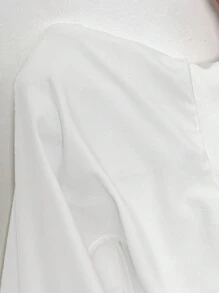 SHEIN EZwear 加大尺寸簡約基本純色無袖上衣,小立領設計 - 白色 - 查看 7