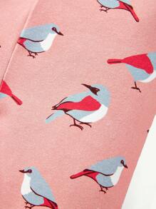 Baby Girl Snug Fit Pajama Set With Cartoon Printed Round Neck Long Sleeve Top And Pants, 4pcs