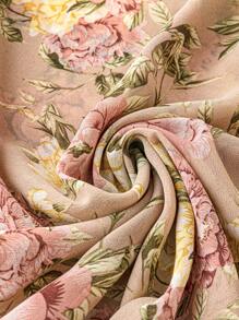 SHEIN Clasi 花卉印花不对称领蝙蝠袖衬衫，乡村音乐会风格 - 彩色 - 查看 7