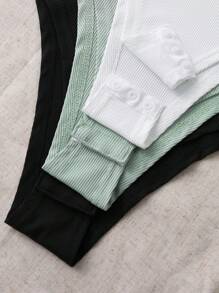 SHEIN Essnce 3入組女性純色背心連體衣 - 彩色 - 查看 5