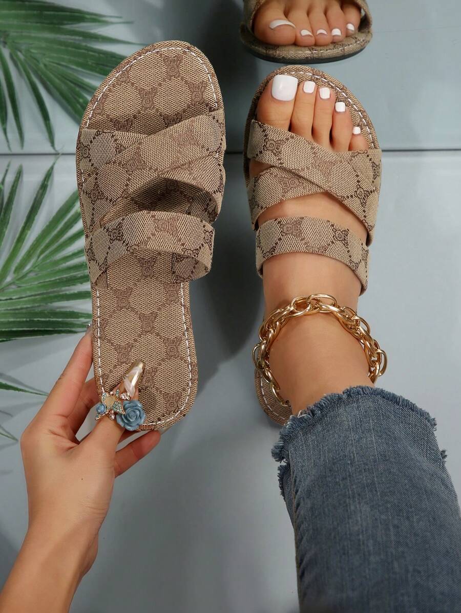 Kích thước lớn Của phụ nữ Dép phẳng , Giải trí Thoải mái Dép đi trong nhà Với Dễ thương Họa tiết gấu , Mùa hè - Xem 1