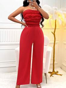 Lớp phủ ren Quây Áo liền quần - Màu Hoa hồng đỏ - Xem 5