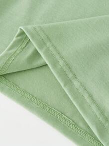 SHEIN Young Girl's Lovely Frog Pattern Short-Sleeved T-Shirt - Green - View 4