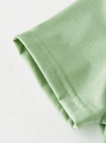 SHEIN Young Girl's Lovely Frog Pattern Short-Sleeved T-Shirt - Green - View 3