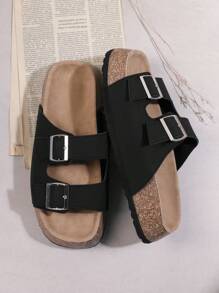 SHUZIA Của phụ nữ Giải trí Đen Dày Đáy Dép xăng đan Với Thiết kế đơn giản - màu đen - Xem 6