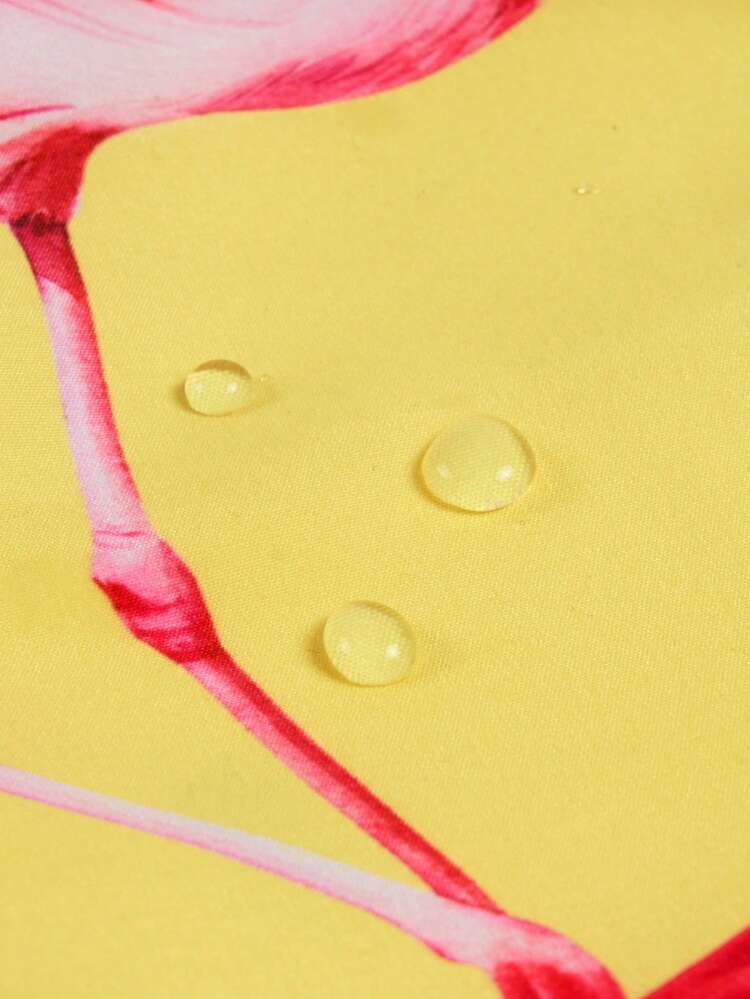 Men's Flamingo Pattern Drawstring Beach Shorts