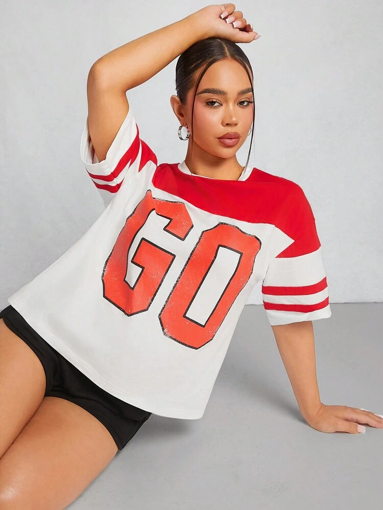 Graphic Sports Drop Shoulder Oversized T-Shirt