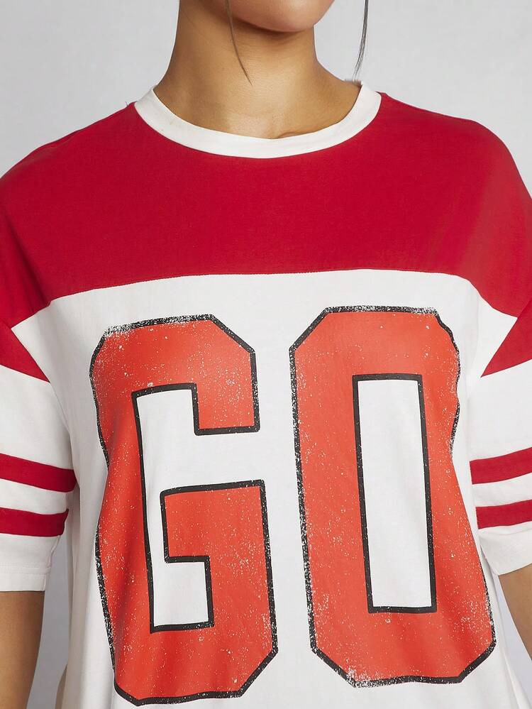 Graphic Sports Drop Shoulder Oversized T-Shirt