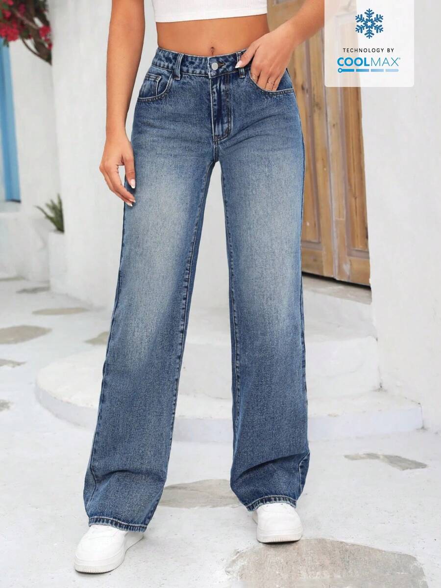 SHEIN Tall Women Jeans  Thickened Denim - Light Wash - View 1