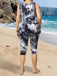 EMERY ROSE 加大碼縮染寬鬆休閒背心和短褲