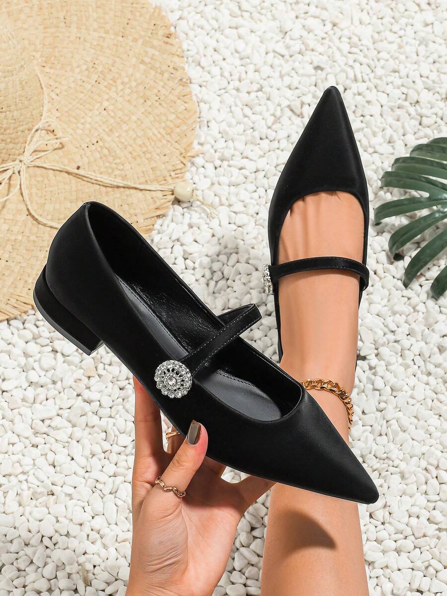 Của phụ nữ Bằng phẳng Kim cương Pointed Toe Giày dép , Linh hoạt Đi làm & Giải trí Giày dép - màu đen - Xem 1