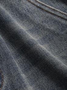 DAZY 复古水洗阔腿牛仔短裤 夏季牛仔短裤 - 藍色 - 查看 5