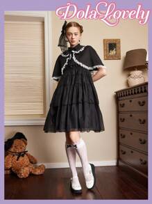 Dola Lovely Women'S Faux Pearl Studded Mary Jane Shoes With Chunky Heel, Heart Buckle, Fashionable Wedge Shoes For Women